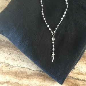 BRAND NEW Chan Luu Grey Pearl Mix 17” Sterling Silver Necklace